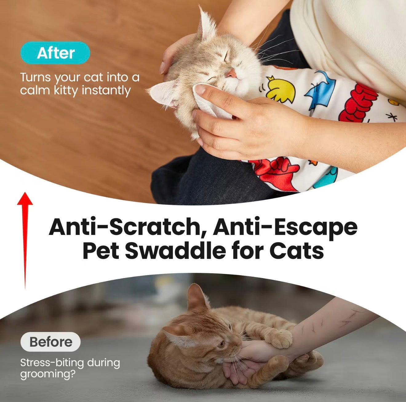 CatCalm Grooming Wrap - Secure & Comfortable Cat Restraint