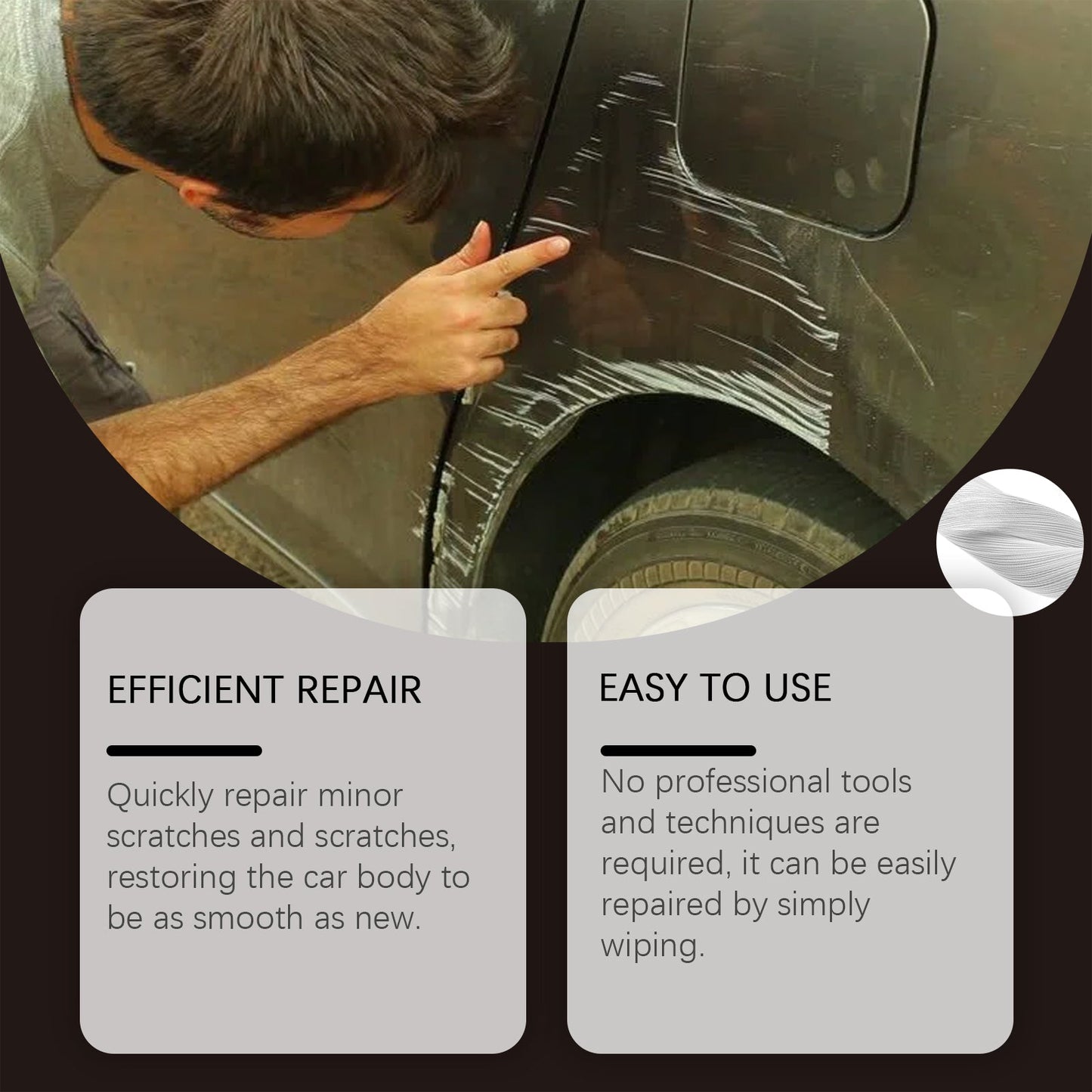 Automotive Nano Scratch Repair Cloth, Automotive Paint Scratch Water Stain Cleaning Repair And Maintenance Portable Cloth - Korvel