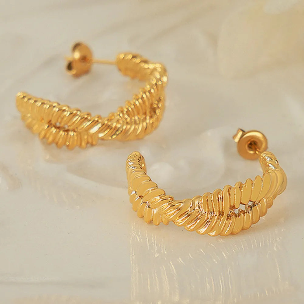 Pendientes de Stud Geométricos de Acero de Titanio