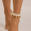 Vacation style beach imitation pearl ankle chain women's simple double-layer CCB round bead bead Anklet foot decoration - Korvel