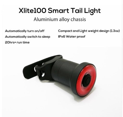 Lumière arrière de vélo intelligente XLITE100 avec démarrage/arrêt automatique