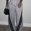 Plus Size Striped Contrast Wide Leg Pants