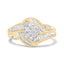 Anillo de Remolino de Diamantes en Oro Amarillo y Blanco de 10K