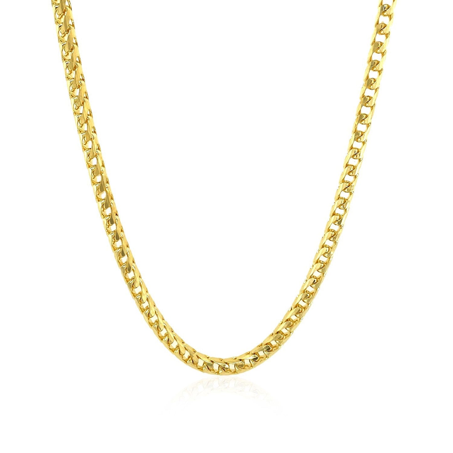 14k Yellow Gold Diamond Cut Round Franco Chain - 3.1mm