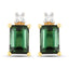 Pendientes de 14K de Oro con Turmalina Verde y Diamantes de 1.24 Quilates