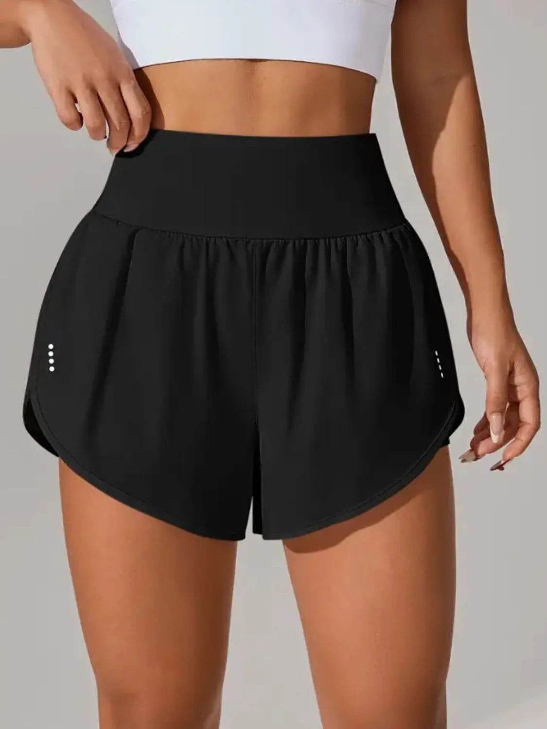 Shorts Actifs Taille Haute avec Poches