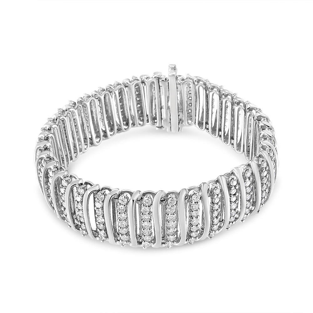 Bracelet en lien chevron en argent sterling .925 avec diamants de 8,5 cttw - 7,25"
