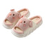 Piggy Cute Couple Open Toe Linen Cotton Linen Slippers - Korvel