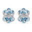 Boucles d'oreilles en topaze bleue et topaze blanche de 10,26 carats en argent sterling