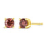 Boucles d'oreilles solitaires en diamant rose cultivé en laboratoire en or jaune 14K