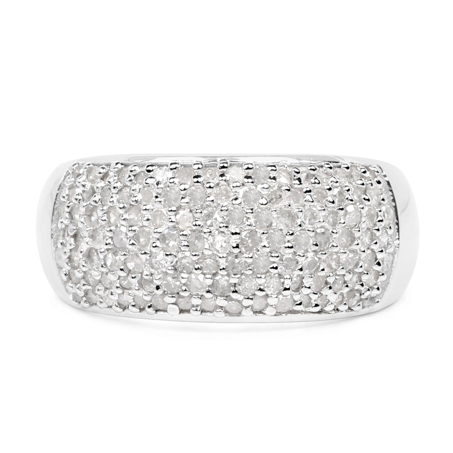 0.96 Carat White Diamond .925 Sterling Silver Engagement Ring