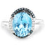5.27 Carat Swiss Blue Topaz & Diamond Sterling Silver Ring