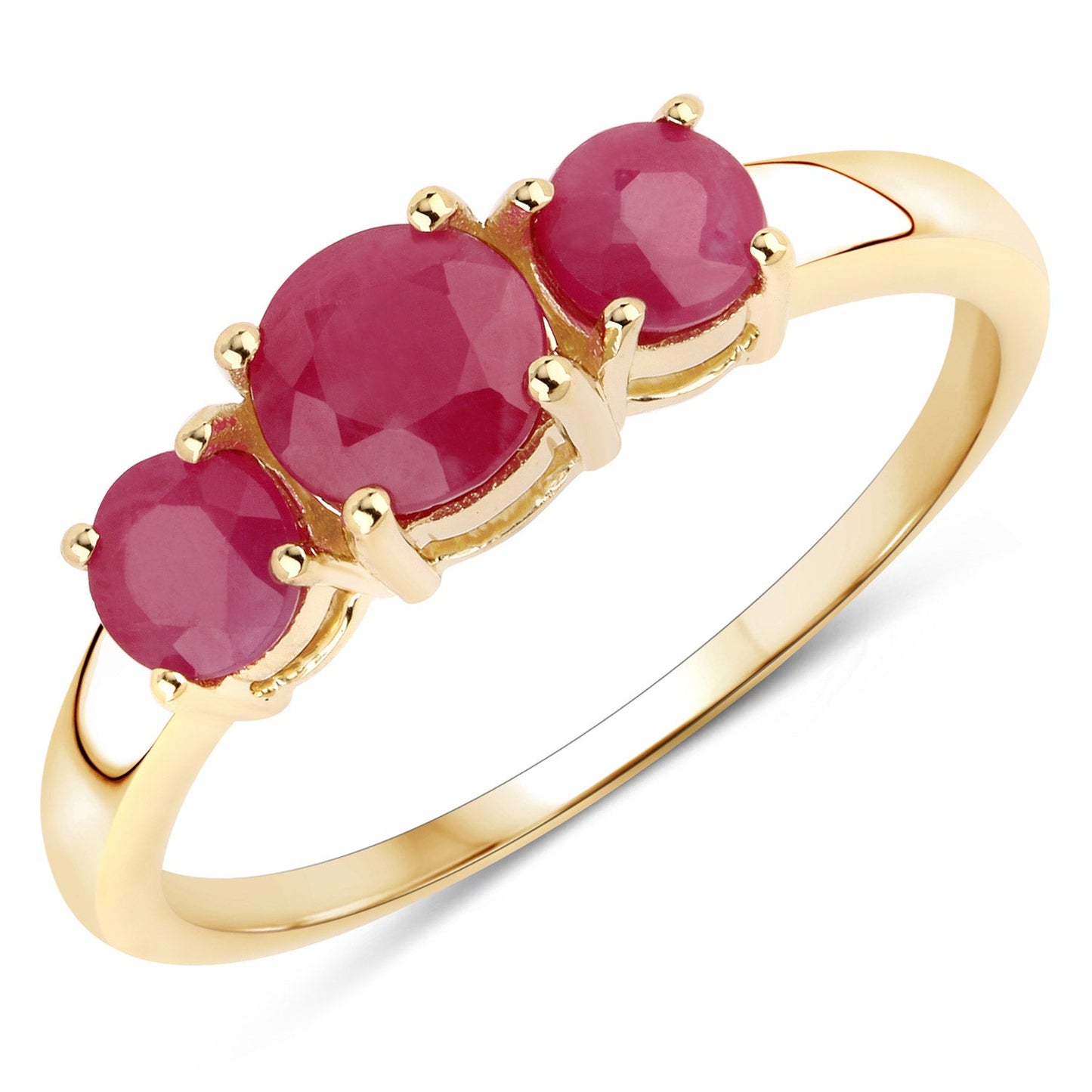 1.15 Carat Genuine Ruby 14K Yellow Gold Engagement Ring
