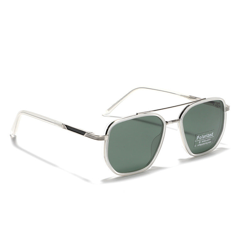 Lunettes de soleil carrées polygonales polarisées