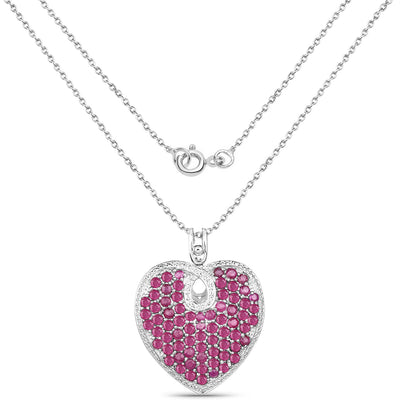 Pendentif en rubis véritable de 8,03 carats en argent sterling .925