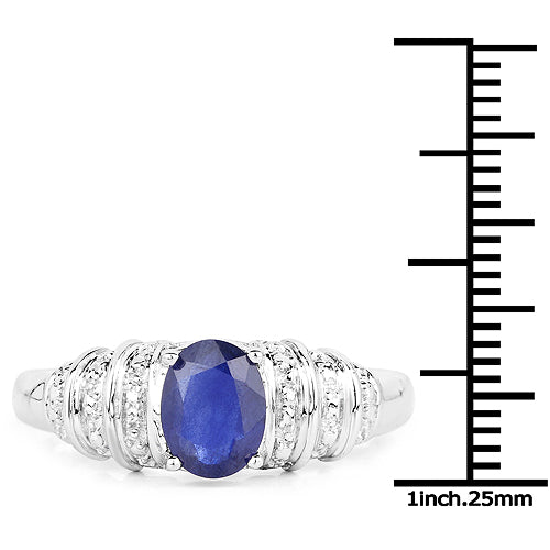 Bague en argent sterling .925 avec kyanite véritable de 1,40 carat