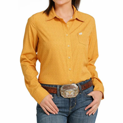 Cinch Women's Mustard Arenaflex Long Sleeve Shirt - Korvel