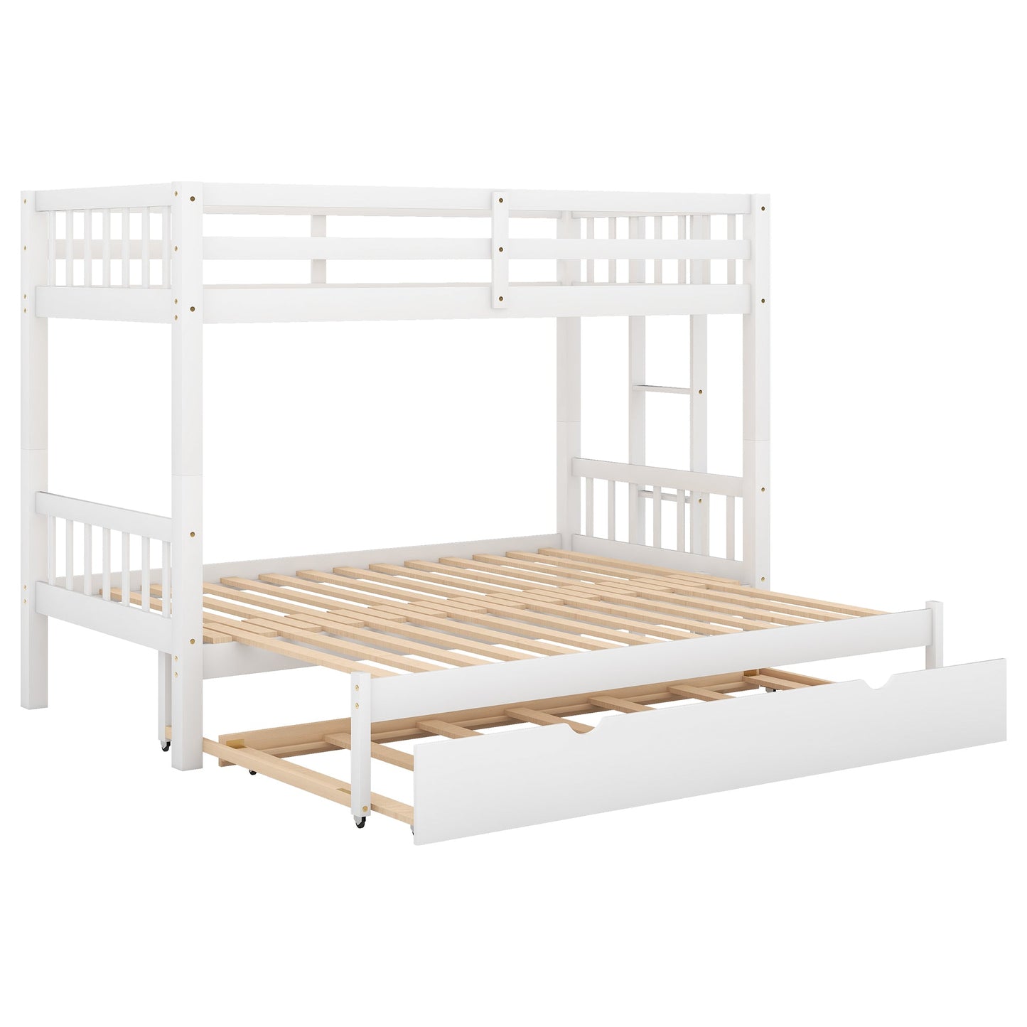 Cama litera con cama nido - Blanca
