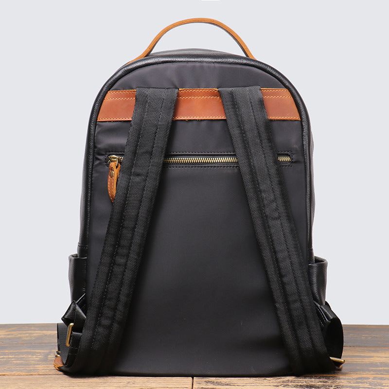 Men's Genuine Leather Top Grain Cowhide Travel Backpack