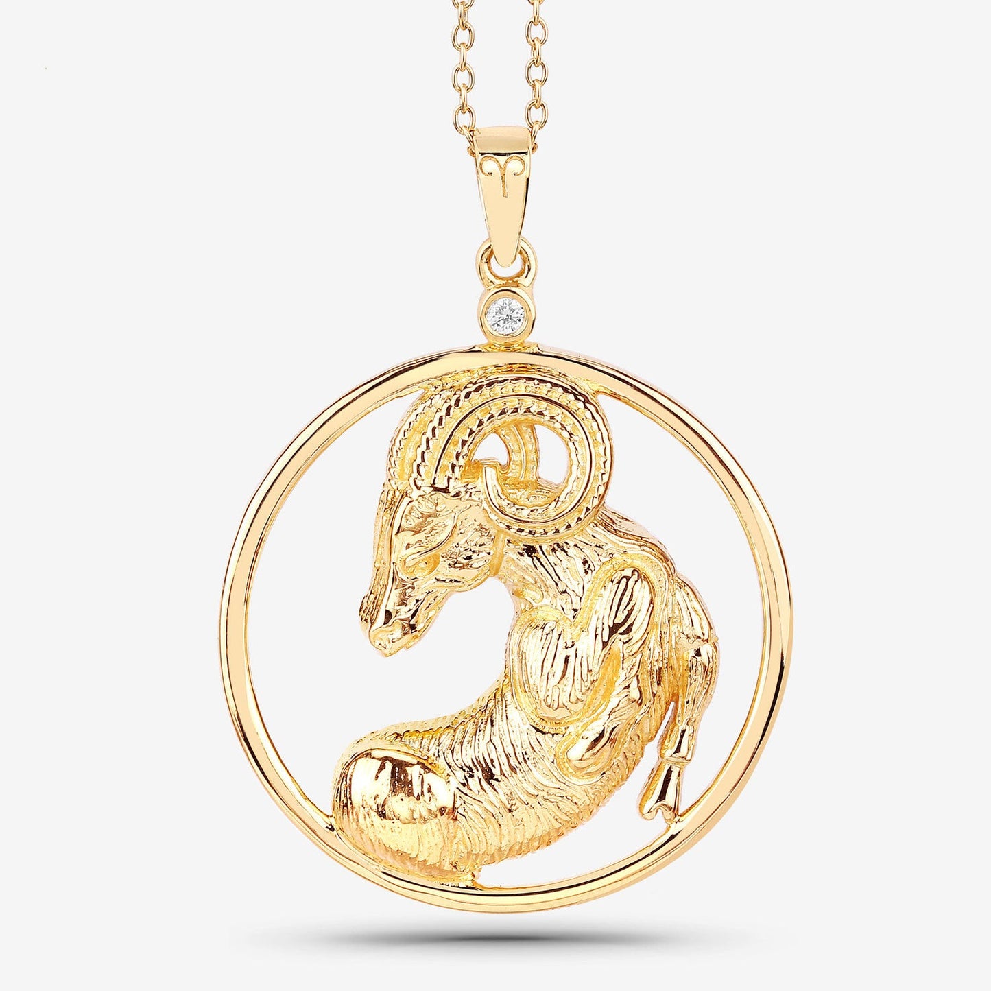 Colgante de Plata Esterlina con Diamante Blanco Genuino de 0.03 Quilates