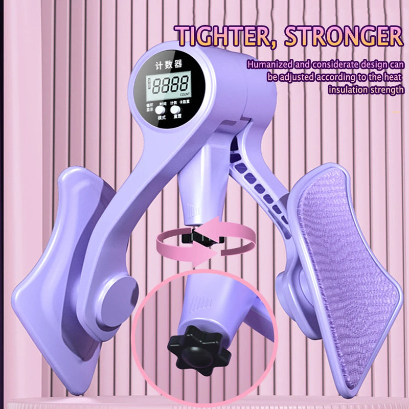 Digital Counter Hip Trainer Leg Trainers Pelvic Floor Muscle Strength Adjustable Leg Exerciser Inner Thigh Fitness Equipment - Korvel