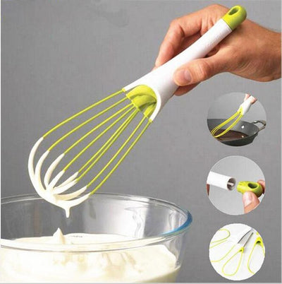 Rotating plastic egg beater multifunctional manual egg mixer easy to clean and dough baking tool - Korvel