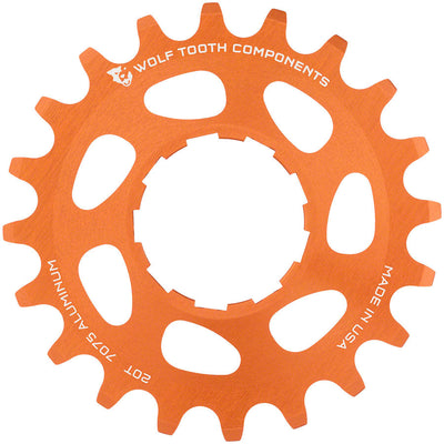 Wolf Tooth Single Speed Aluminum Cog - 20t for 3/32" Chains - Orange