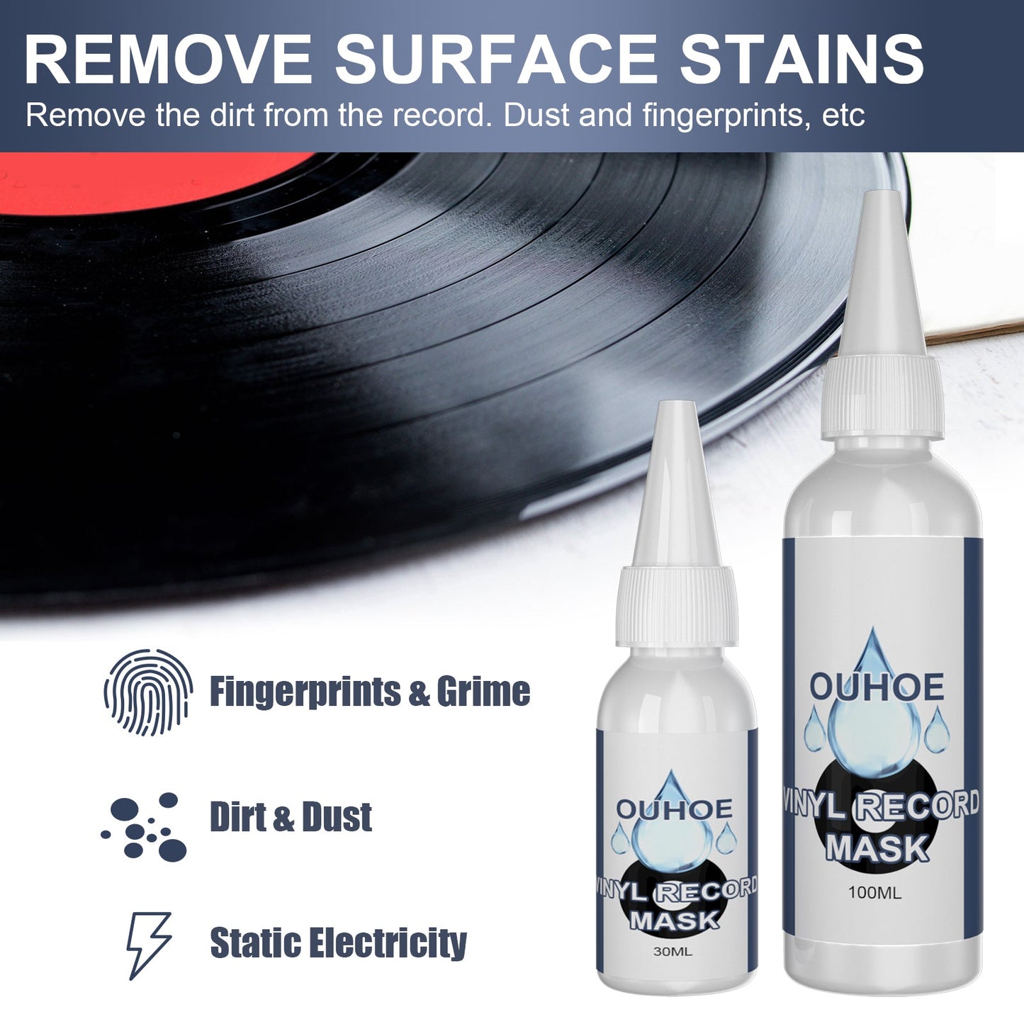 Vinyl Record Cleaner Removes Dirt Track Cleaner Removes Oil Removes Dirt Removes Anti-Static Carbon Fiber - Korvel