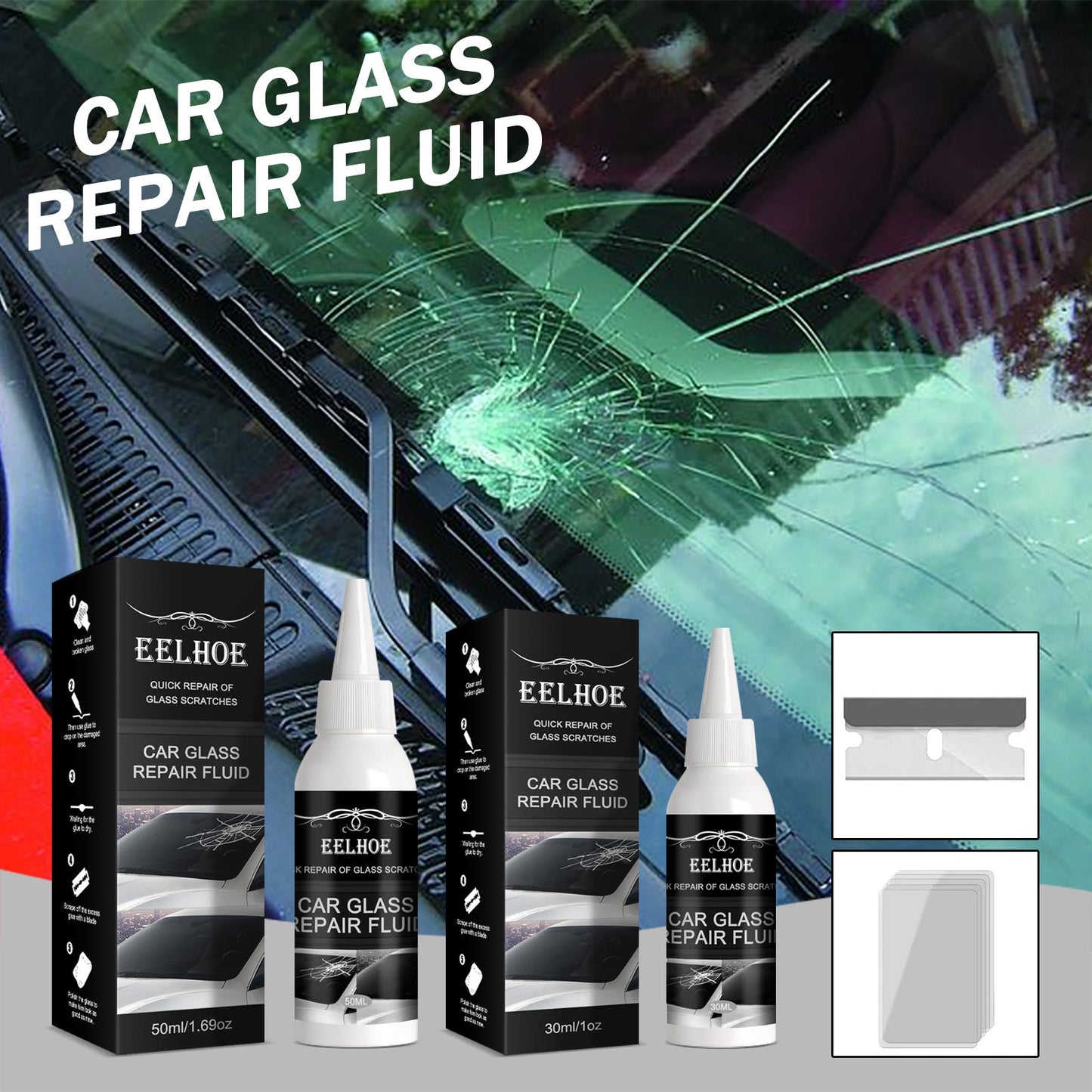 Automotive Glass Repair Adhesive, Windshield Crack Repair Adhesive Repair Adhesive Glass Repair Adhesive - Korvel
