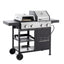 2+2 multifunctional gas barbecue grill and covered grill combination for outdoor cooking - barbecue, barbecue, pizza. - Korvel