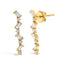 Boucles d'oreilles pendantes en diamant zigzag en or jaune 14K