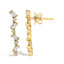 Boucles d'oreilles pendantes en diamant zigzag en or jaune 14K