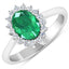 1.87 Carat Zambian Emerald & White Diamond 14K White Gold Ring