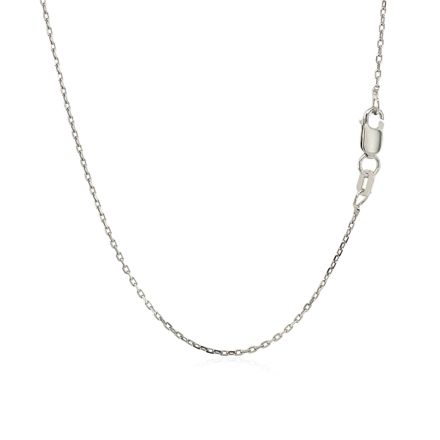 Cadena de Cable de Plata Esterlina Baño de Rodio - 1.1mm