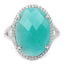 8.14 Carat Genuine Amazonite & White Topaz Sterling Silver Ring