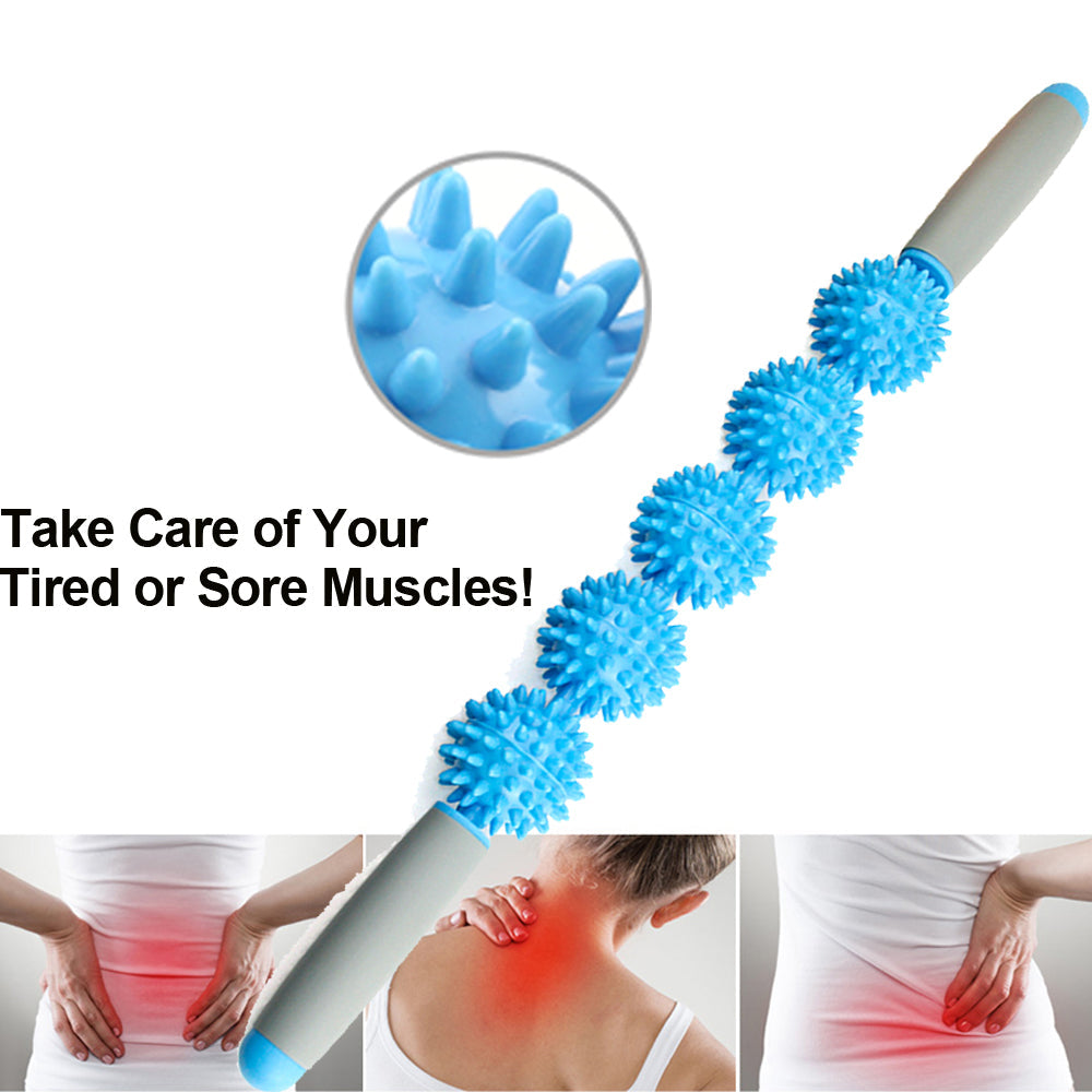 MMuscle Roller Massage Roller Stick with Point Spiky Ball Back Roller - Korvel
