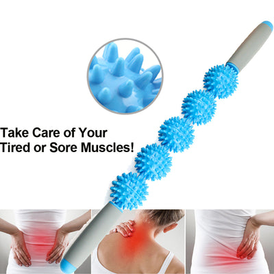 MMuscle Roller Massage Roller Stick with Point Spiky Ball Back Roller - Korvel