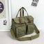 Multi-Compartment Canvas Crossbody Bag for Outdoor Travel