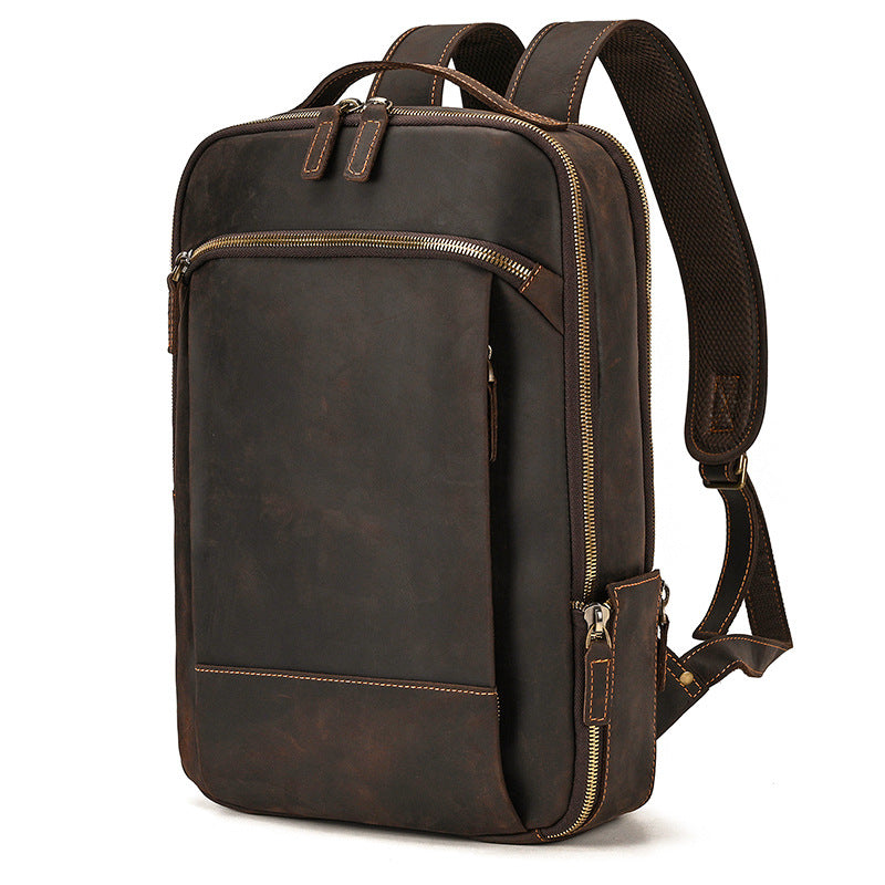 Genuine Leather Large Capacity Travel Backpack