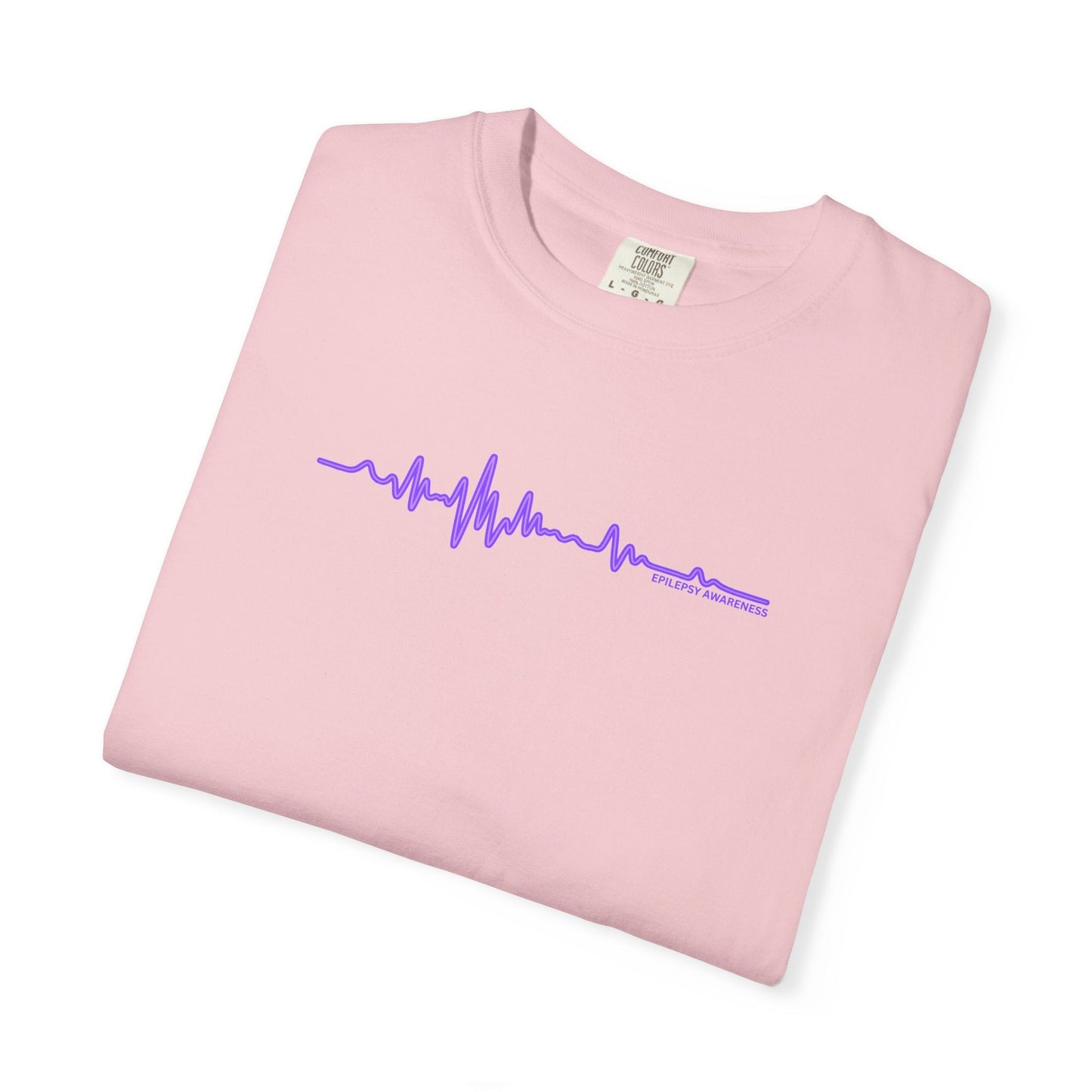 Camiseta Unisex Minimalista de Concienciación sobre la Epilepsia con Onda EEG - Diseño Púrpura