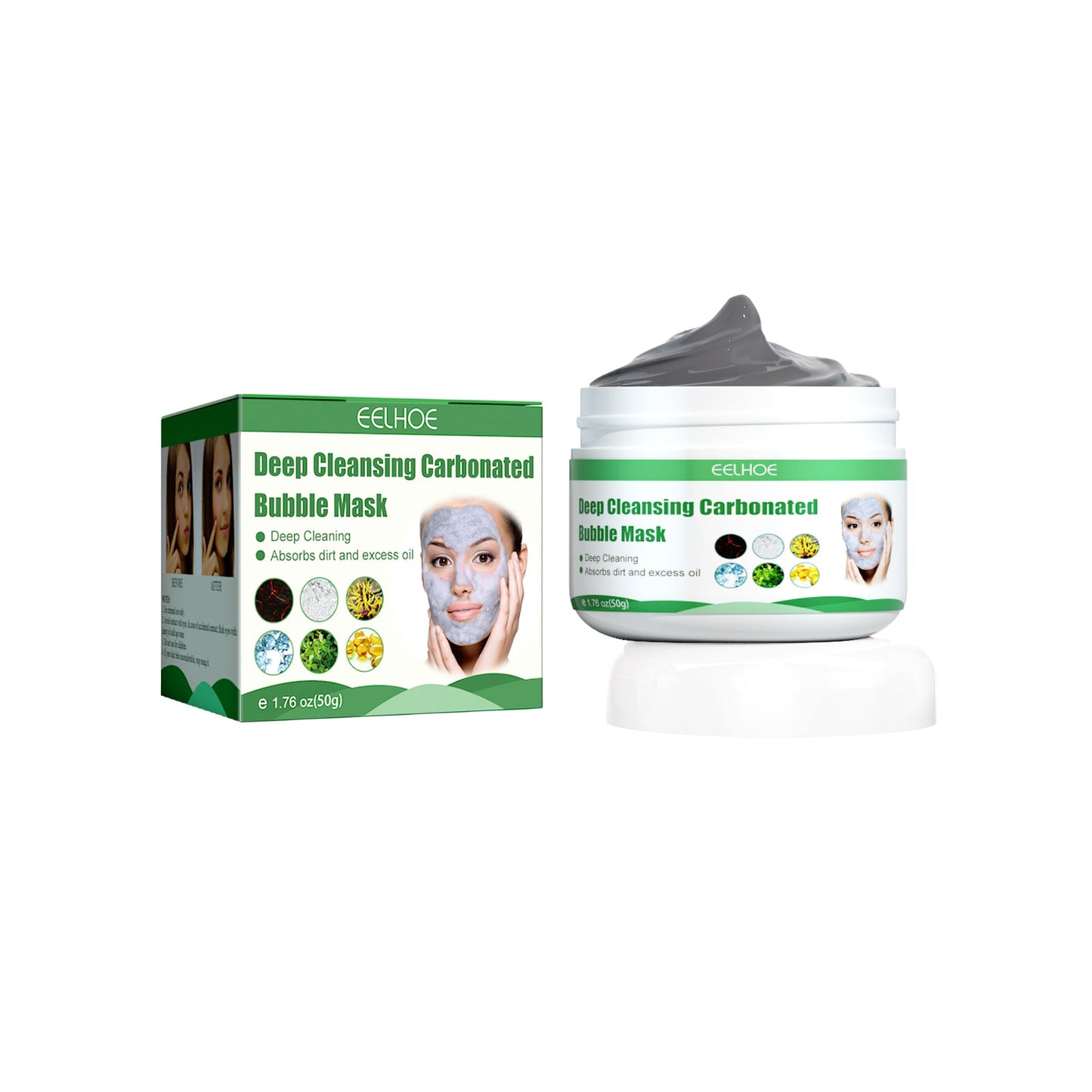 Clean And Apply Bubble Mask, Moisturizing Apply Removing Blackhead And Pimple Oxygen Cleansing Mud Mask - Korvel