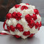 WifeLai-A Ramos De Novia Burgundy Artificial Flower Bridesmaid Wedding Bouquet - Korvel