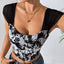 Top Corto Ultra Corto con Estampado Floral