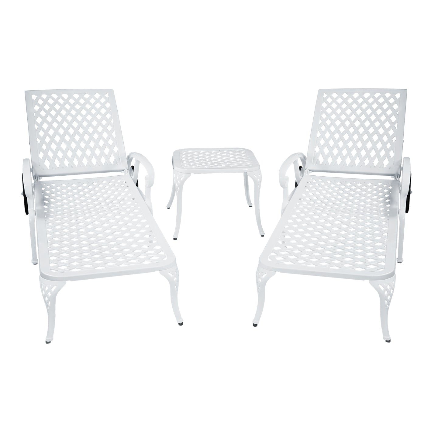 Aluminium Cast lounge chair 1pcs white - Korvel