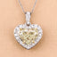 Pendentif en cœur en diamant jaune clair de 4,51 carats en or blanc 18K