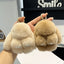 Cute Rex Rabbit Fur Doll Bunny Car Keychain Pendant Mini Bag Plush Dead Ornament Rabbit - Korvel