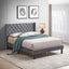 Velvet Button Tufted-Upholstered Bed with Wings Design - Strong Wood Slat Support - Easy Assembly - Gray Queen platform bed - Korvel