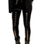 Black Grommet Lace Up Front Leggings - Korvel