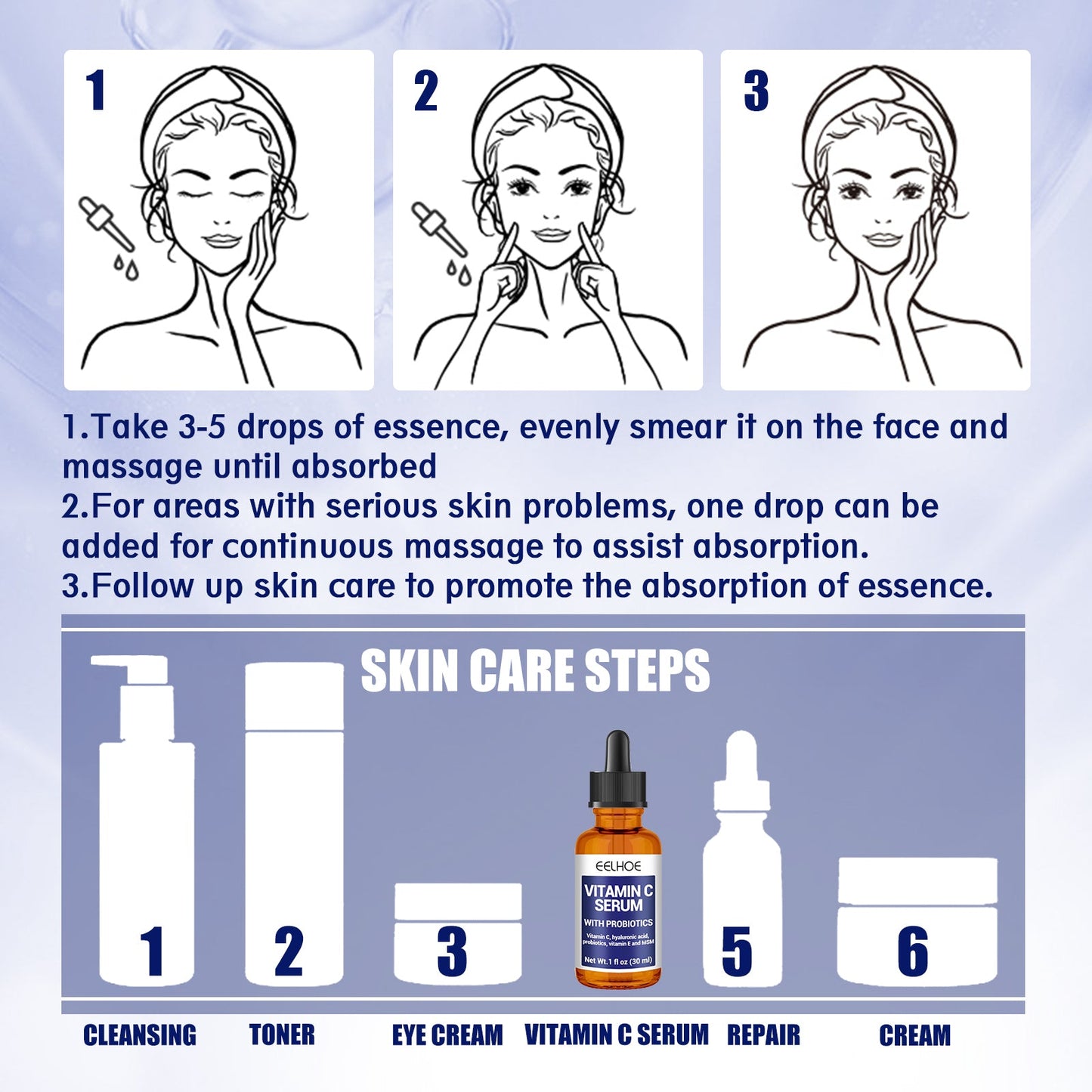 Essence de visage au vitamine C premium pour une peau radieuse