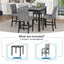 TOPMAX 5-piece cabinet dining table set, wooden square dining table and chairs, and 4 soft cushioned high back chairs in black - Korvel